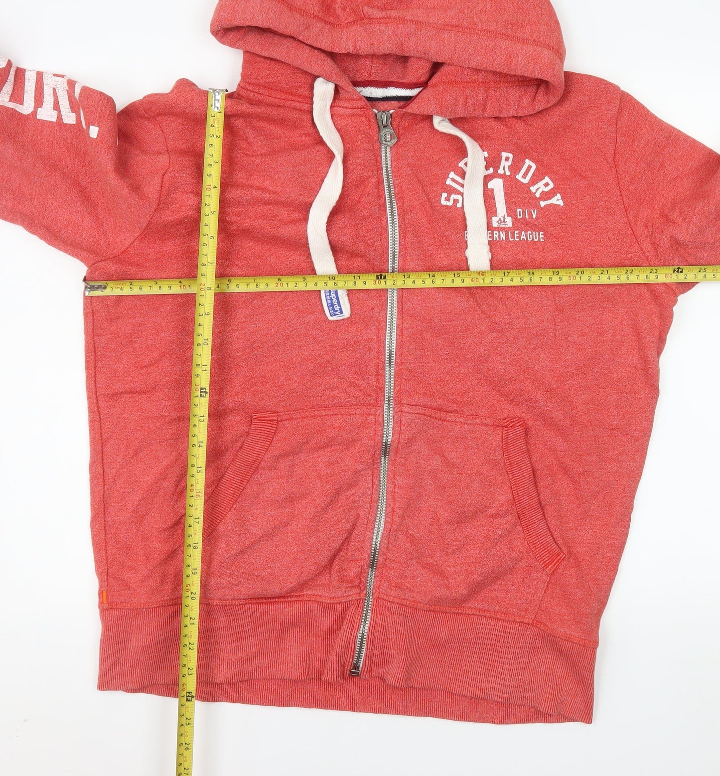 Superdry Womens Red XL Full Zip Hooded Jacket Hoodie