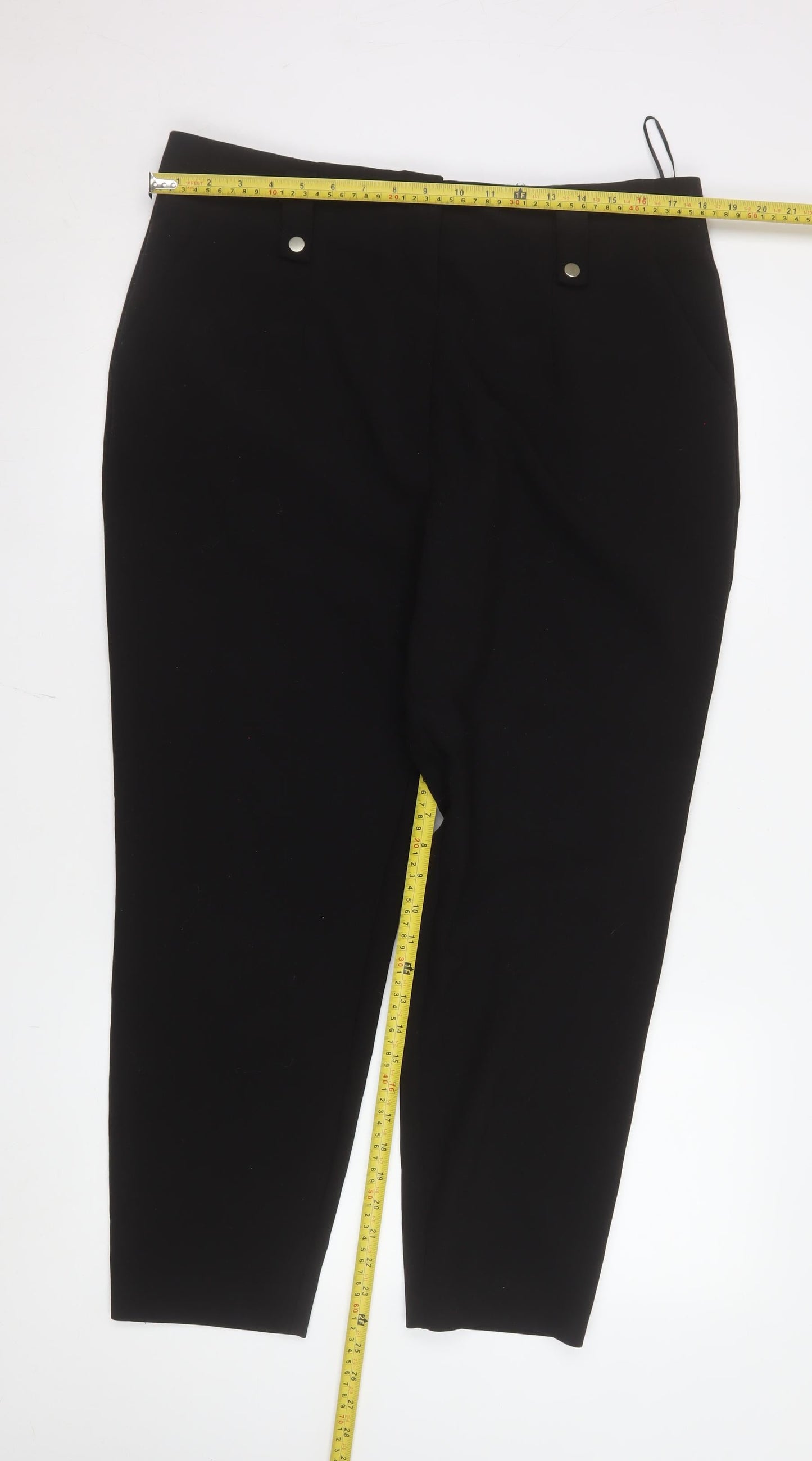 Mint Velvet Women's Black Size 16 Tapered Stretch Trousers