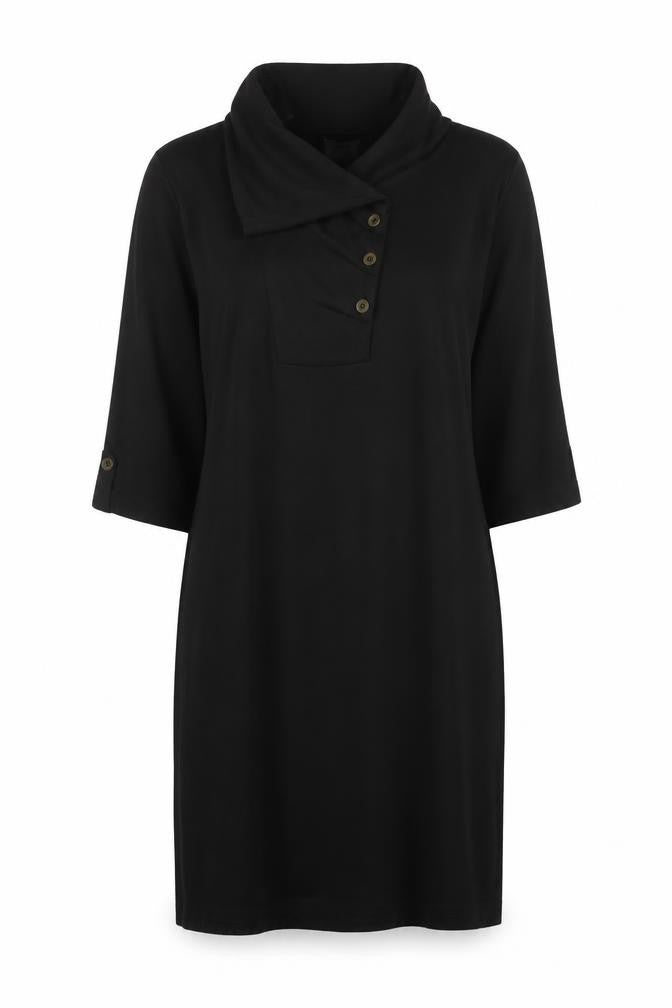 Wallis Women's Black Knit Cowl Neck Shift Dress Size L