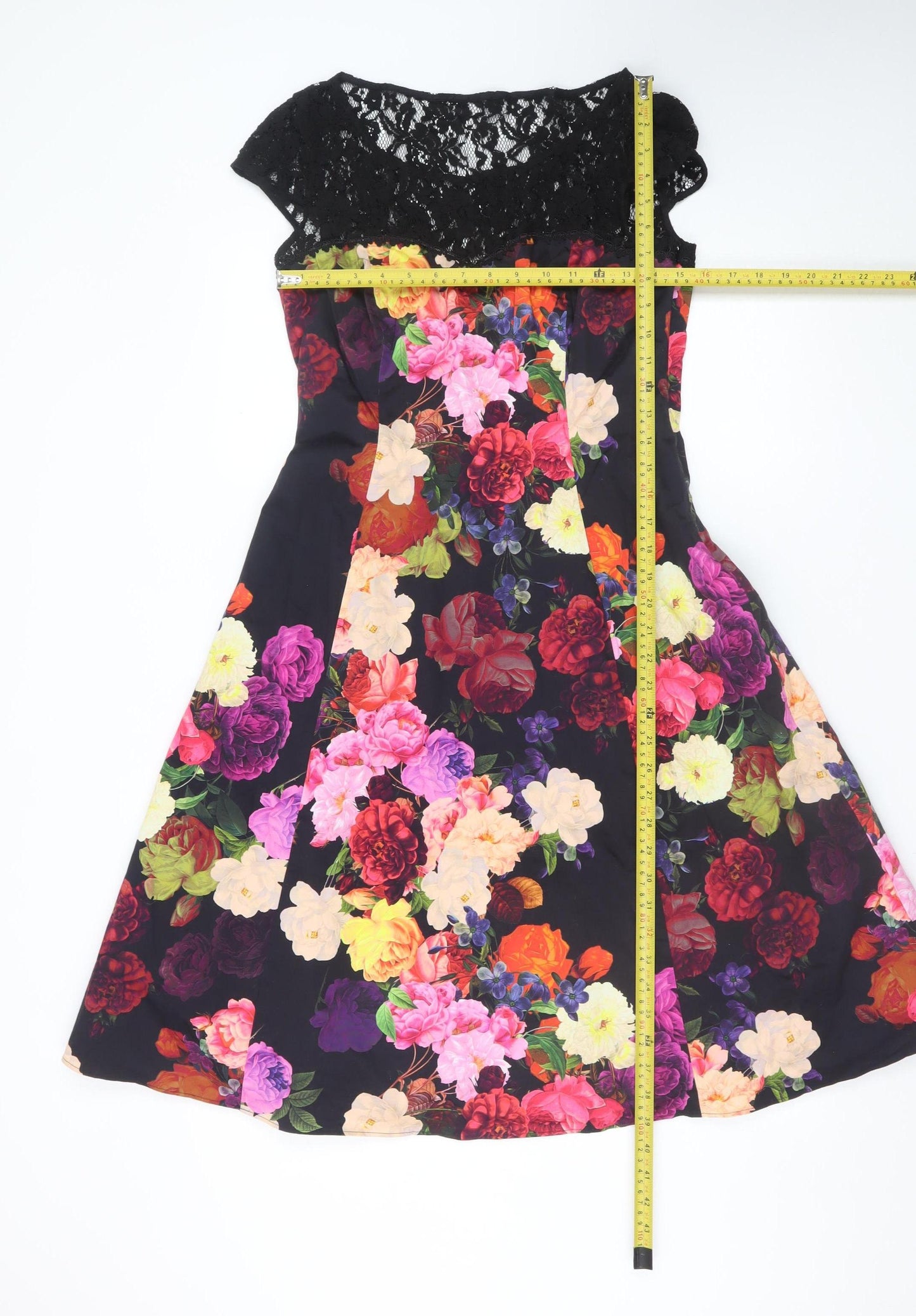 Phase Eight Women’s Multicoloured Floral Fit & Flare Lace Dress Size 12