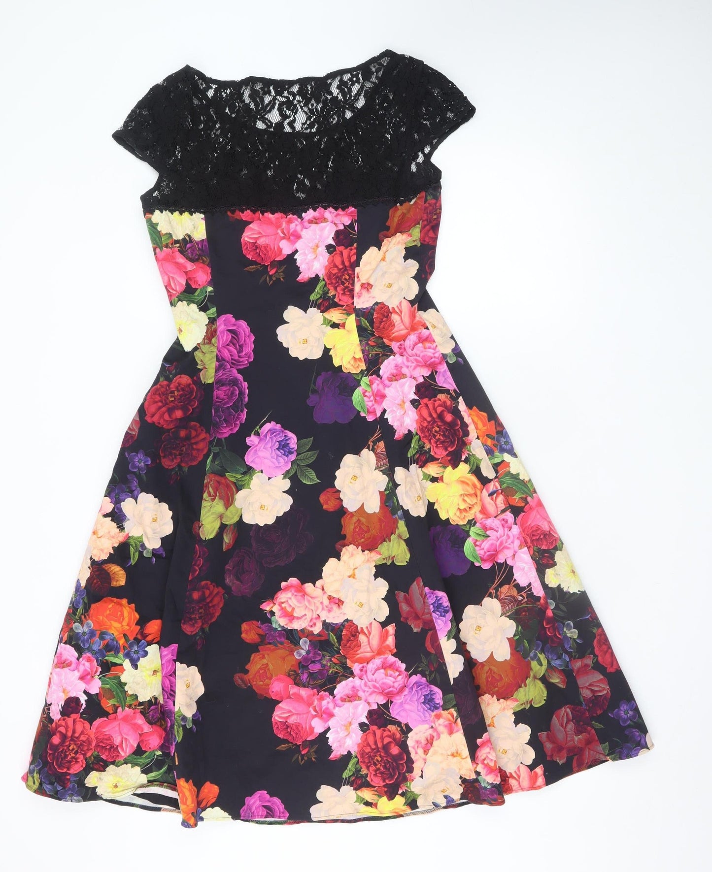 Phase Eight Women’s Multicoloured Floral Fit & Flare Lace Dress Size 12