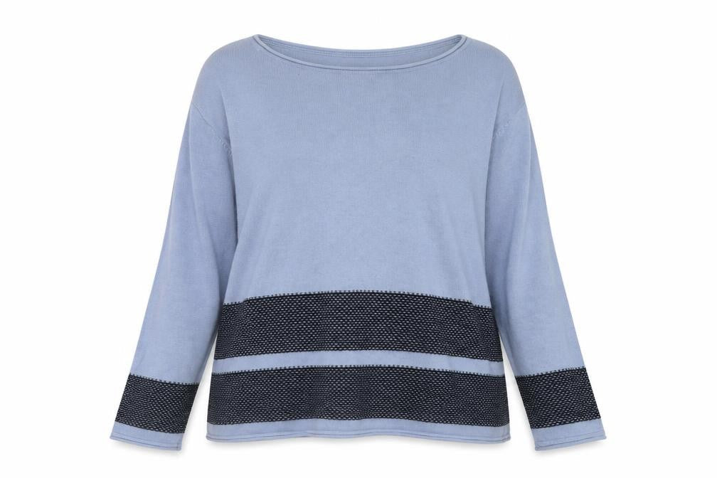 Lakeland Women Blue Jumper Size 16 Crew Neck Long Sleeve Knit