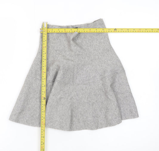 Zara Women Grey Wool Knit A-Line Skirt Size S