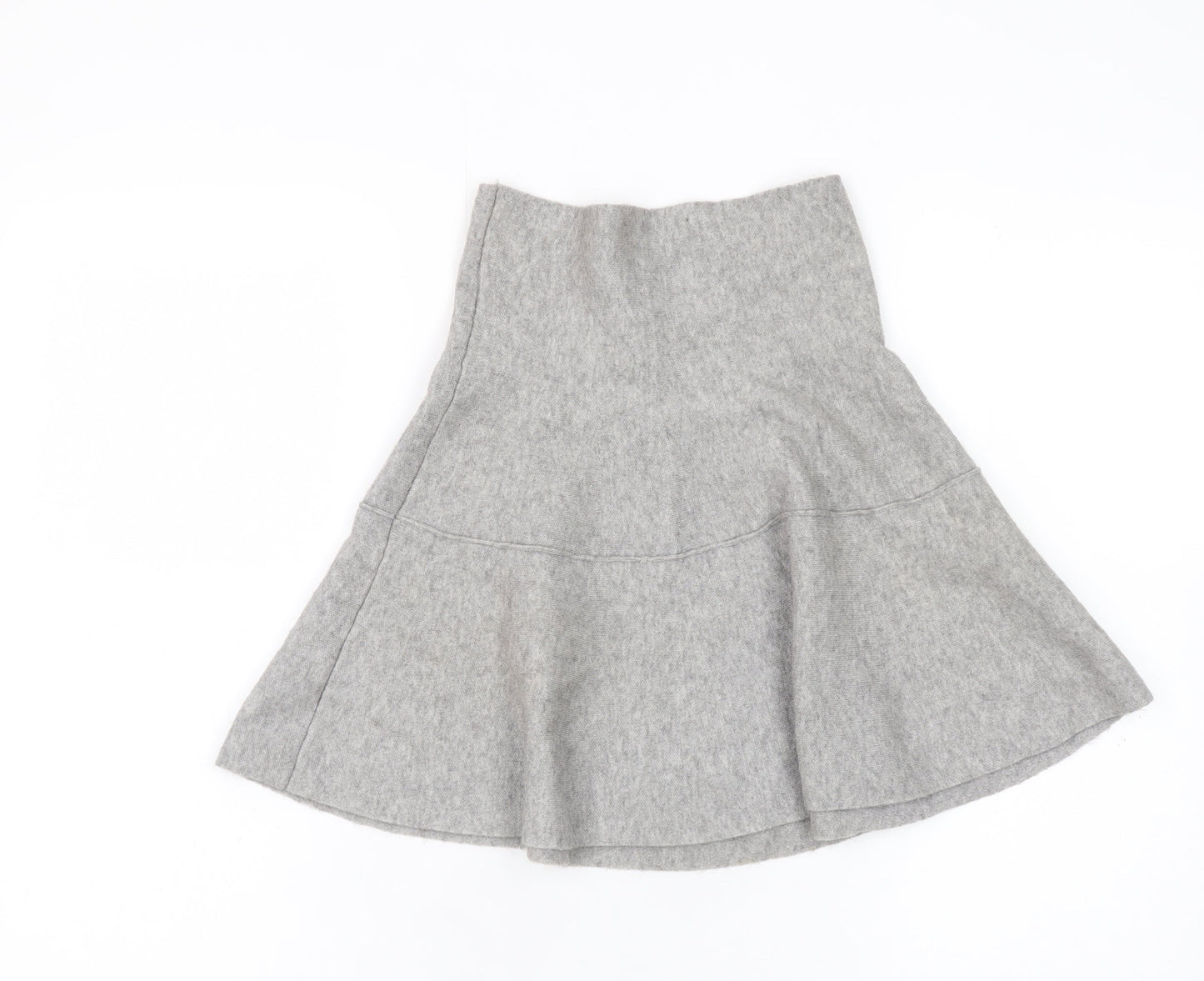 Zara Women Grey Wool Knit A-Line Skirt Size S