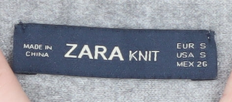 Zara Women Grey Wool Knit A-Line Skirt Size S