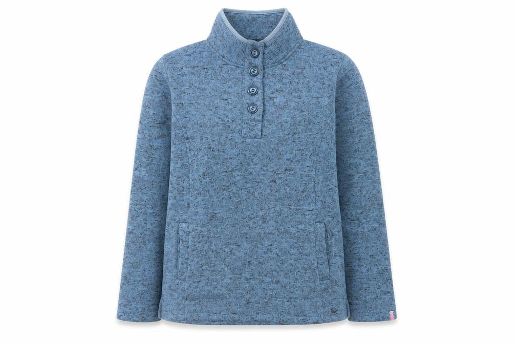 Country Rose Women Blue Henley Pullover Sweatshirt Size M Polyester