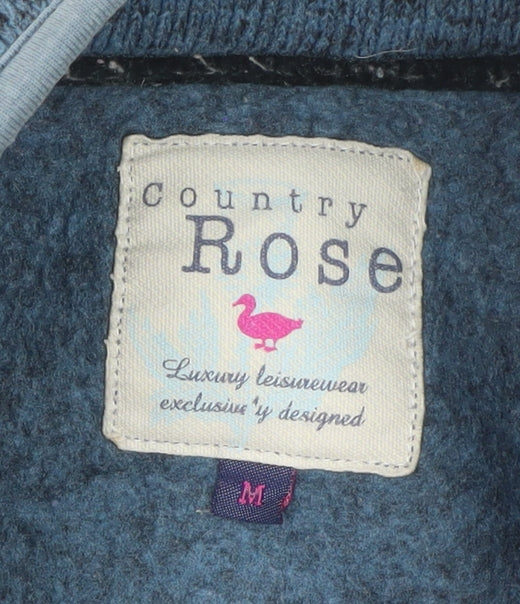 Country Rose Women Blue Henley Pullover Sweatshirt Size M Polyester