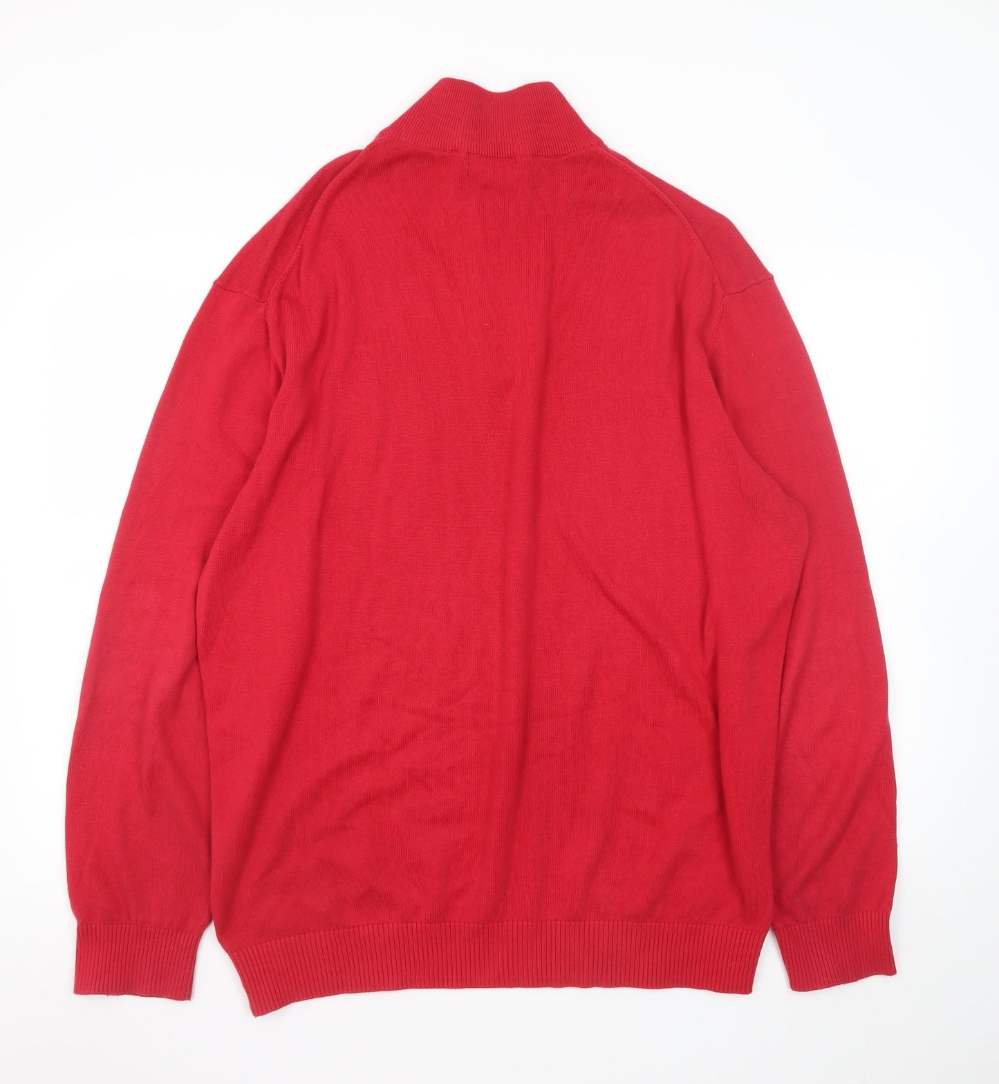 Murray Golf Men's Red 2XL Cotton 1/2 Zip High Neck Jumper