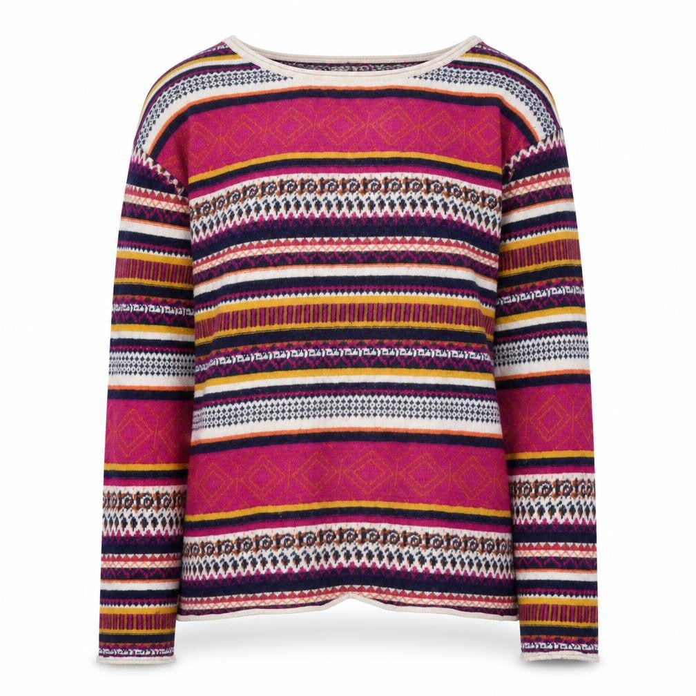 H&M L.O.G.G. Women’s Multicoloured Bohemian Striped Jumper Size S