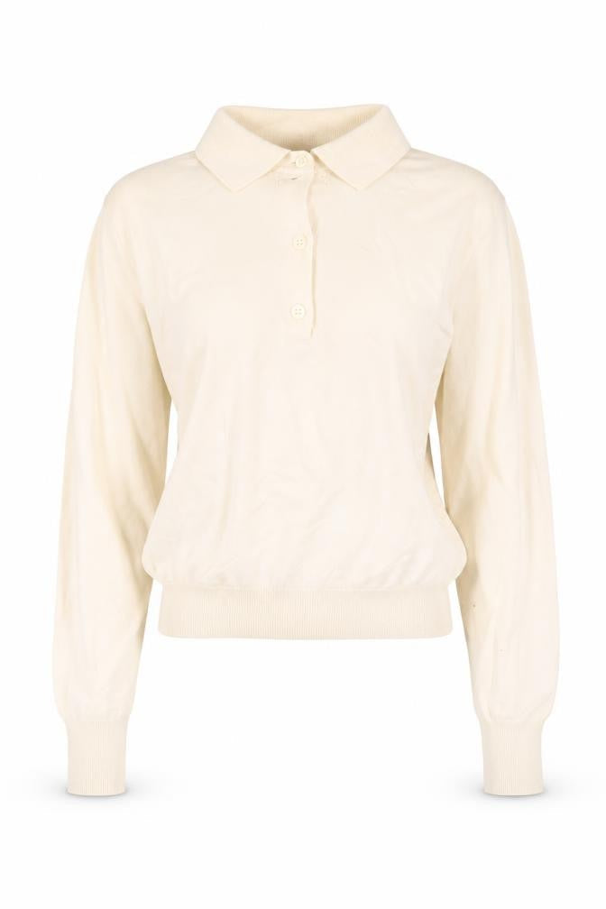 Uniqlo Women Beige Wool Collared Henley Jumper XS