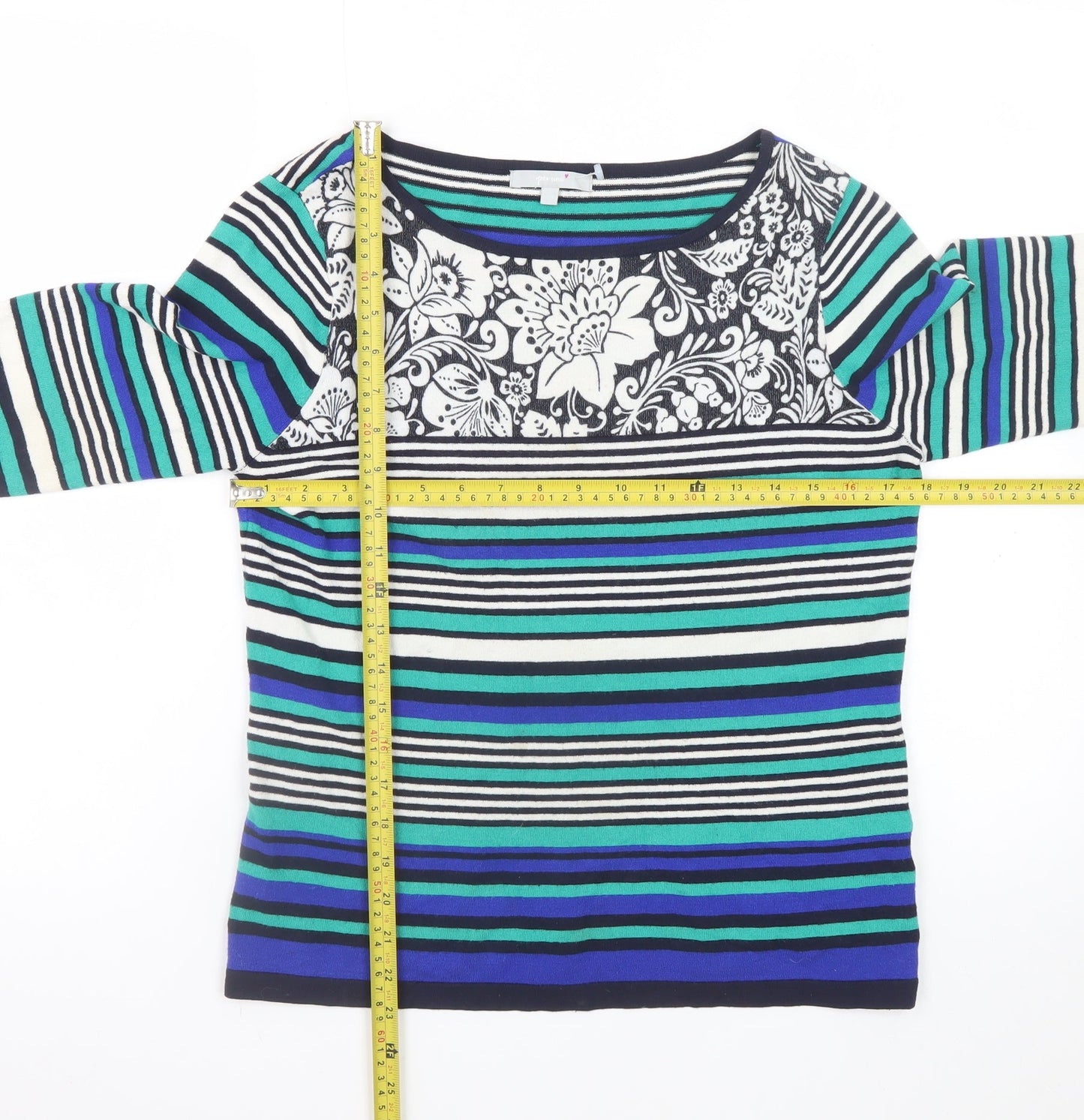 Marks and Spencer Per Una Women’s Multicoloured Striped Jumper Size 12