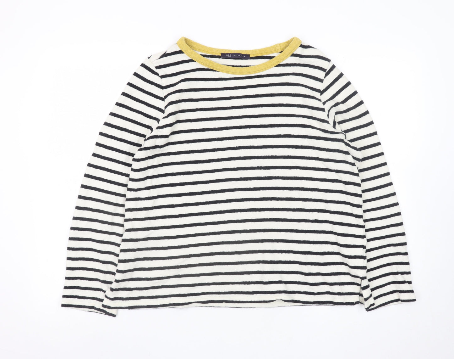 Marks and Spencer Women’s Multicoloured Stripe Cotton Jumper Size 14