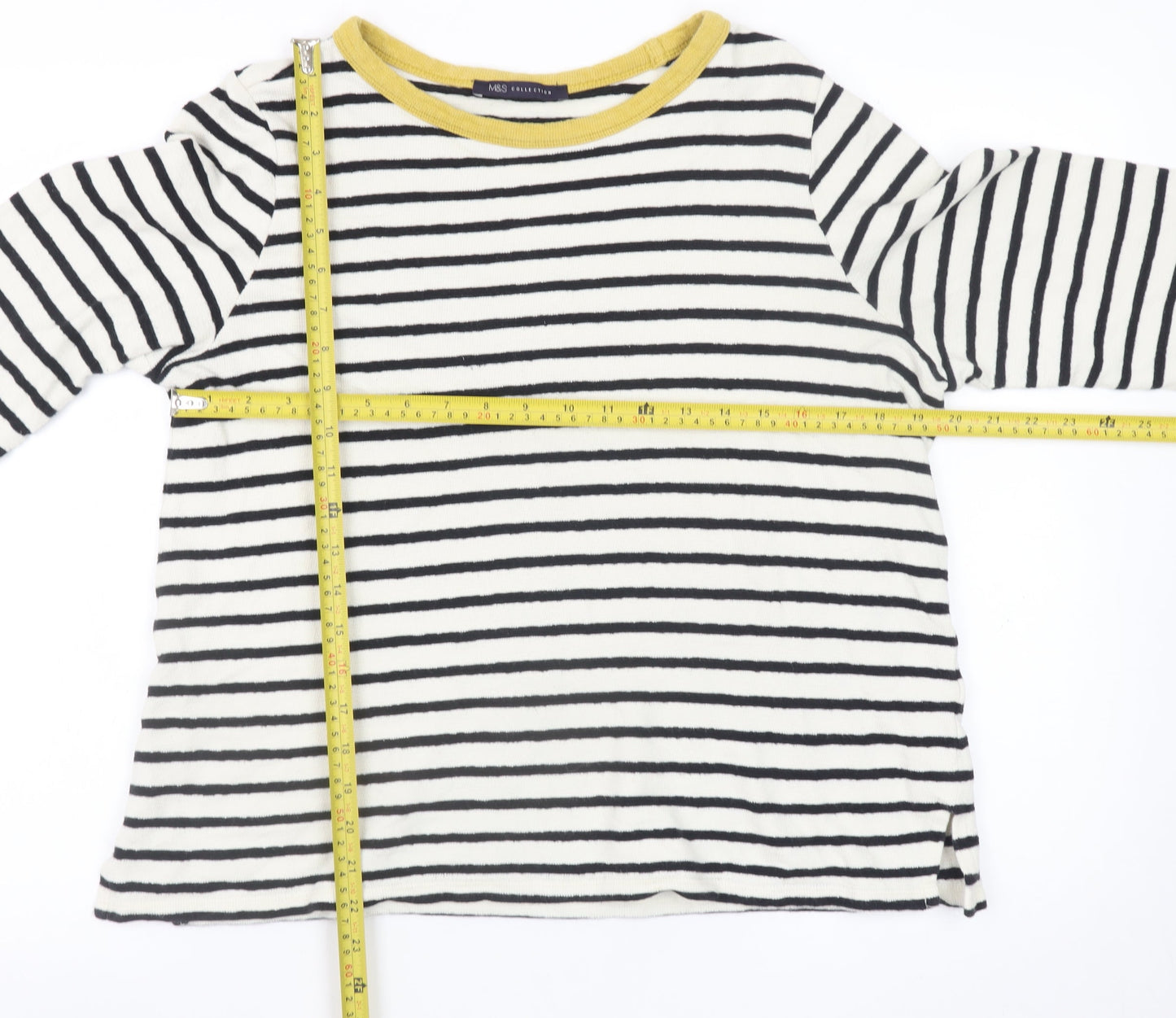 Marks and Spencer Women’s Multicoloured Stripe Cotton Jumper Size 14