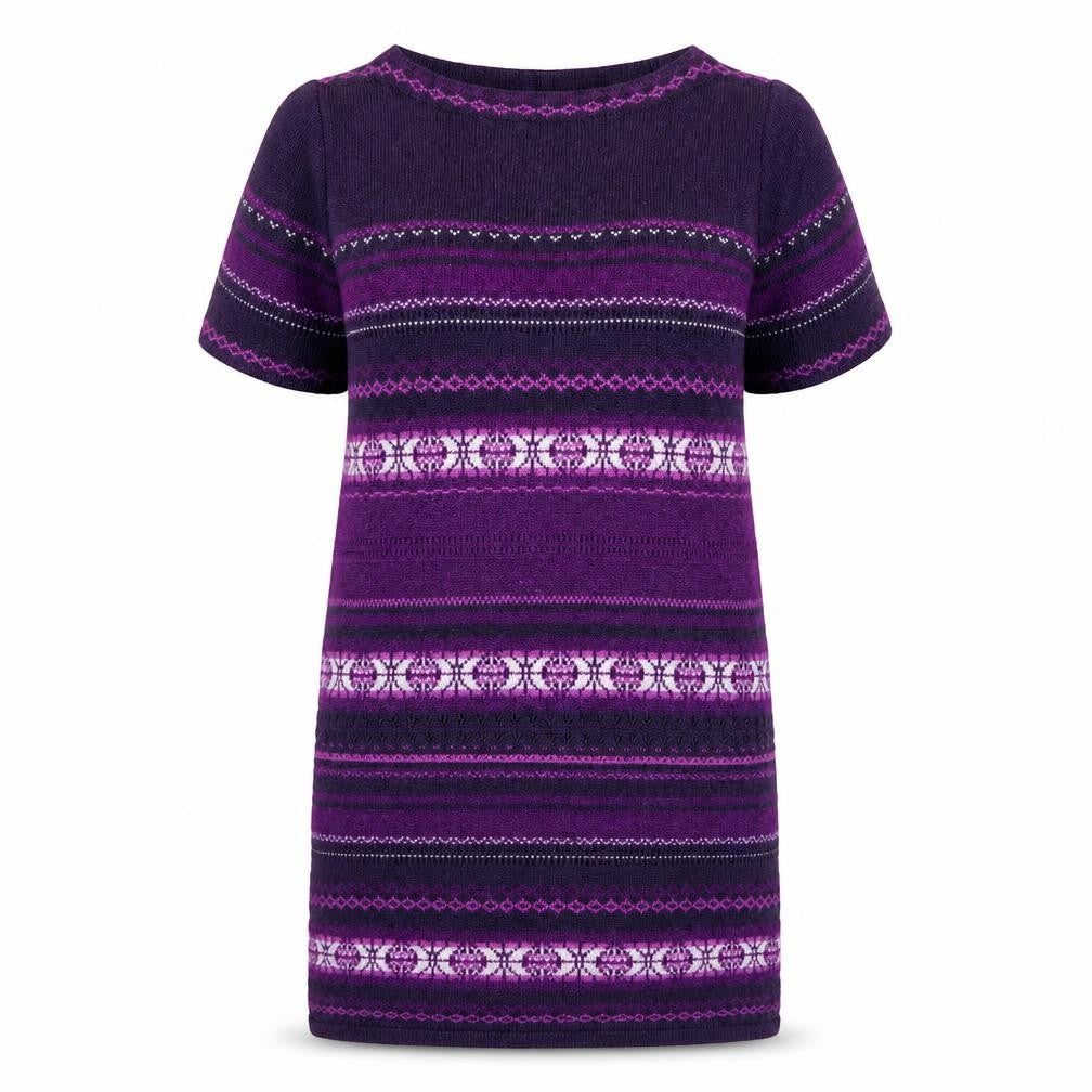 Marks and Spencer Women Purple Fair Isle Jumper Dress Size 16