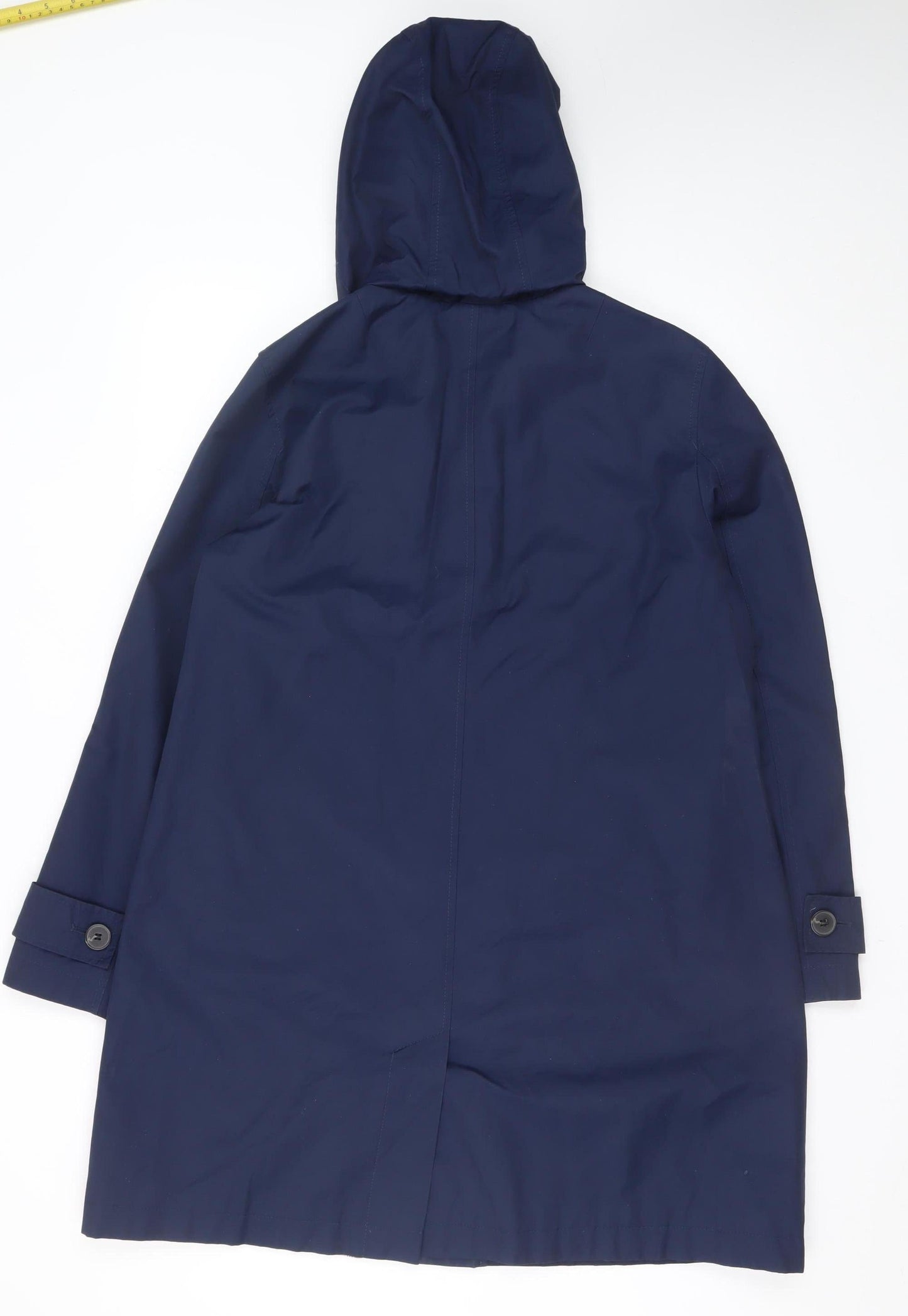 Marks and Spencer Women's Blue Hooded Long Rain Coat Size 12