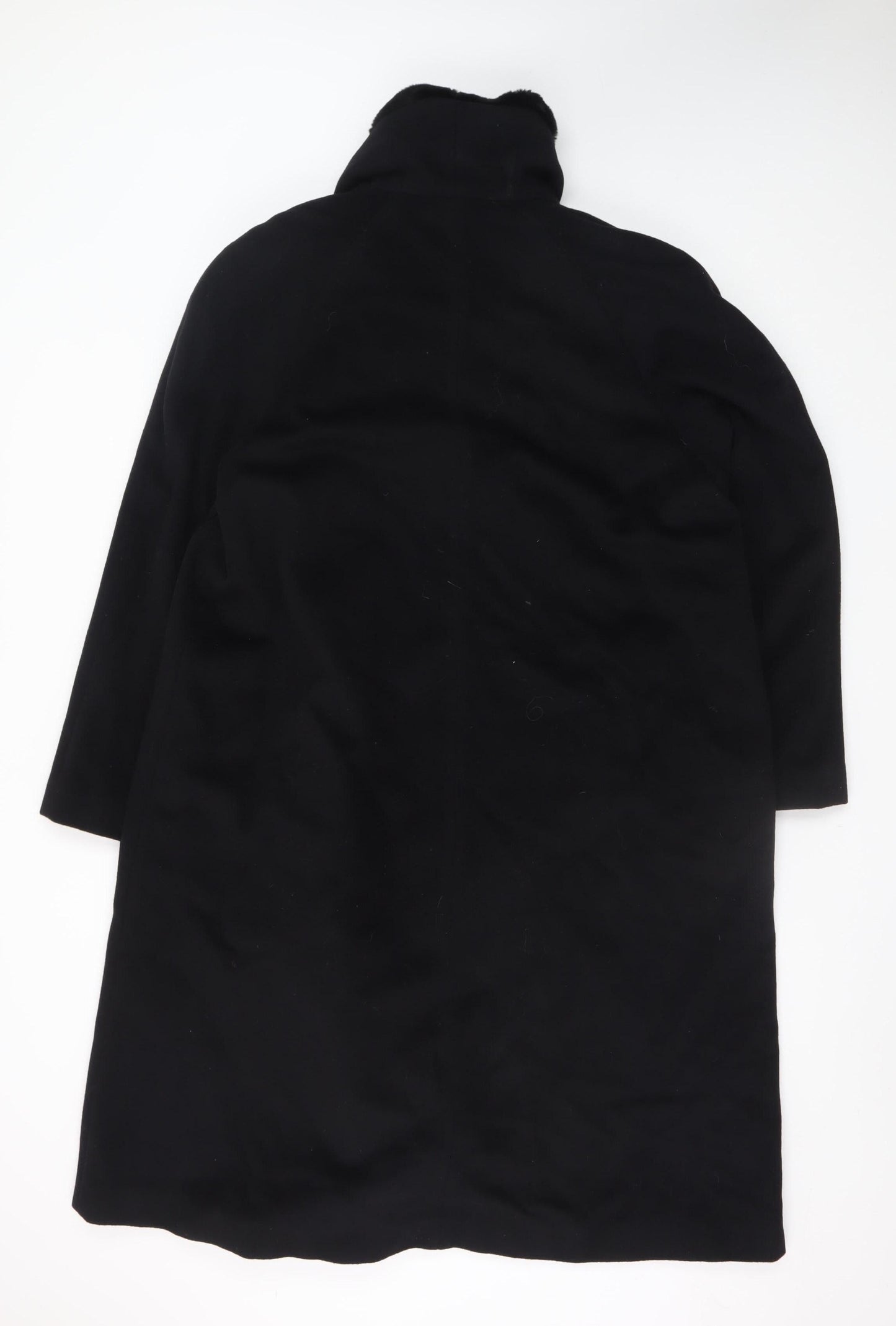 Marks and Spencer Women's Black Wool Angora Long Overcoat UK 16