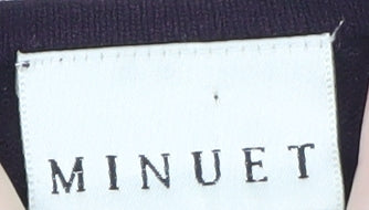 Minuet Womens Purple Floral Scoop Neck Pullover Jumper Size 8