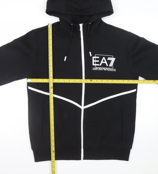 Emporio Armani EA7 Men's Black Full Zip Hoodie Size M Designer Sweatshirt