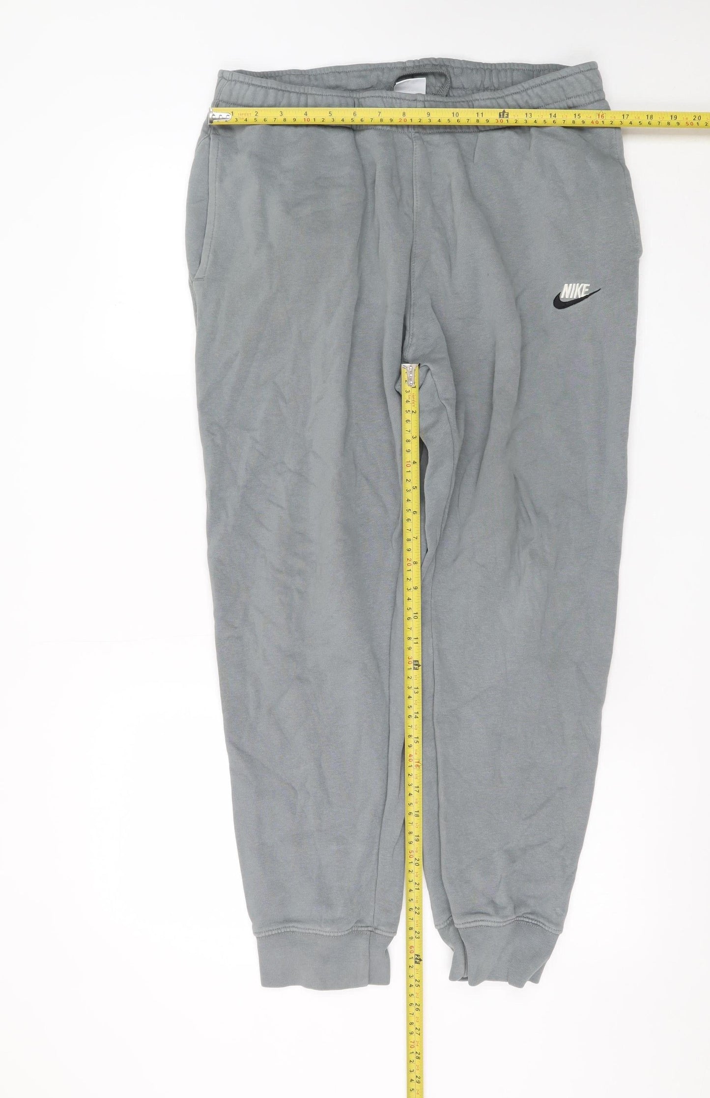 Nike Men's Grey Jogger Sweatpants M Regular Fit Fleece Tapered