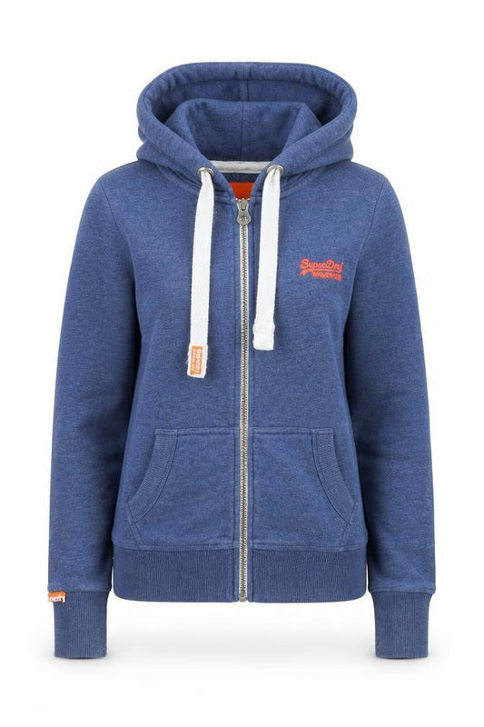 Superdry Womens Blue Full Zip Hoodie XS Orange Label