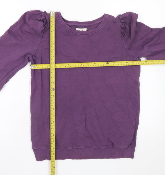 Hush Womens Purple Cotton Pullover Sweatshirt XS Long Sleeve