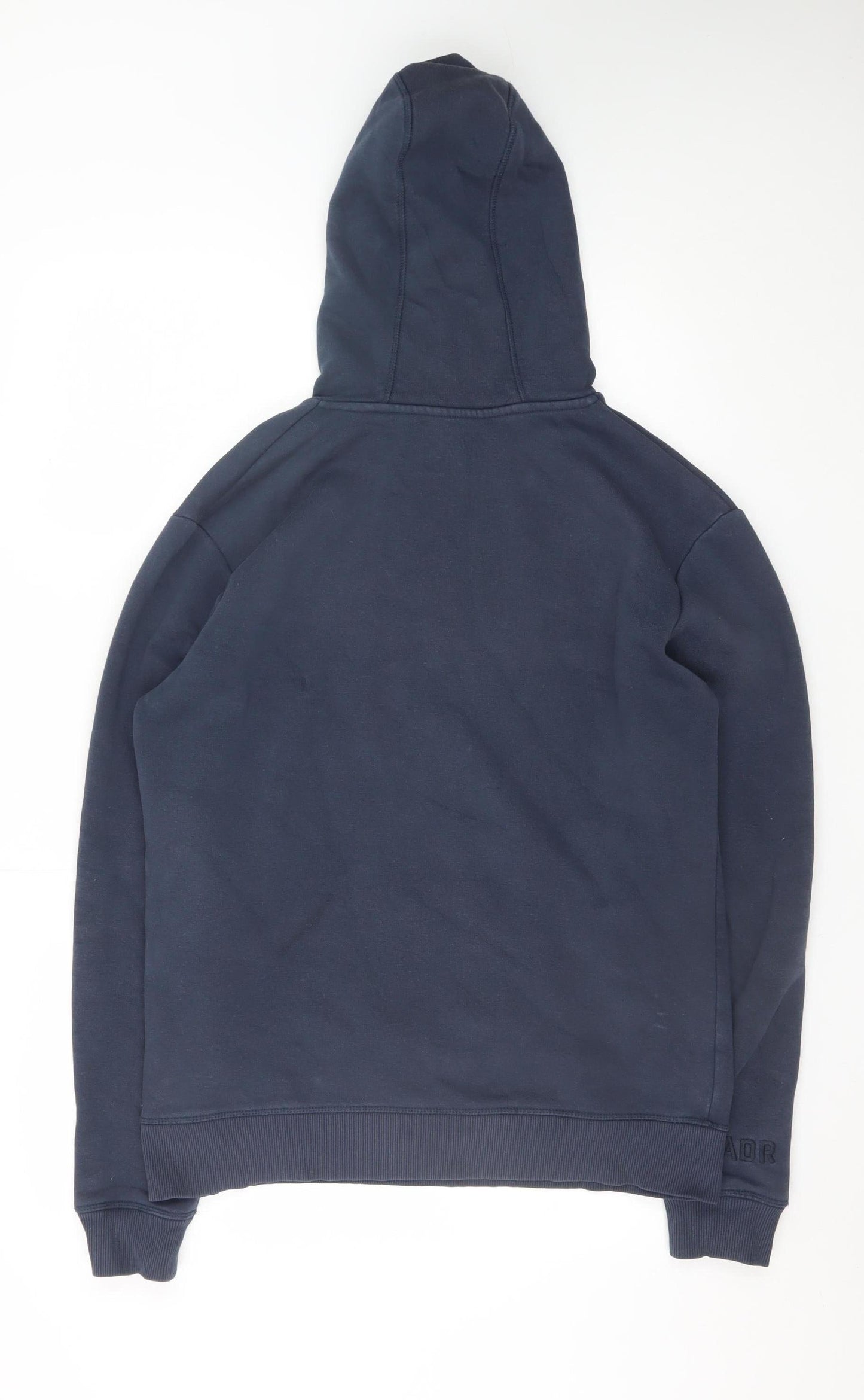 BADR Men Blue Pullover Hoodie L Graphic Print Hooded Sweatshirt