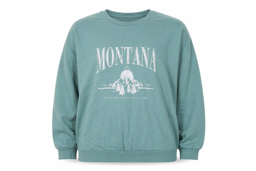 ASOS DESIGN Womens Green Montana Graphic Pullover Sweatshirt UK 24