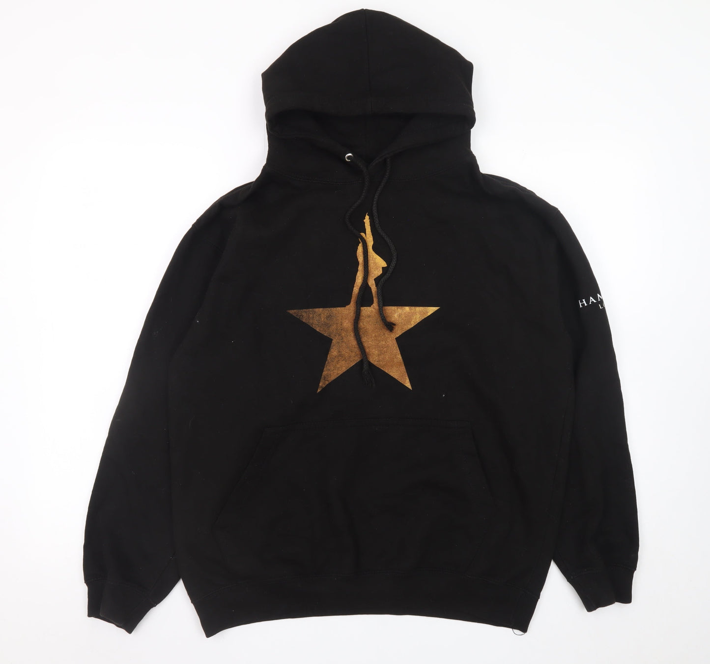 Hamilton Creative Goods Black Gold Star Hoodie Medium Cotton