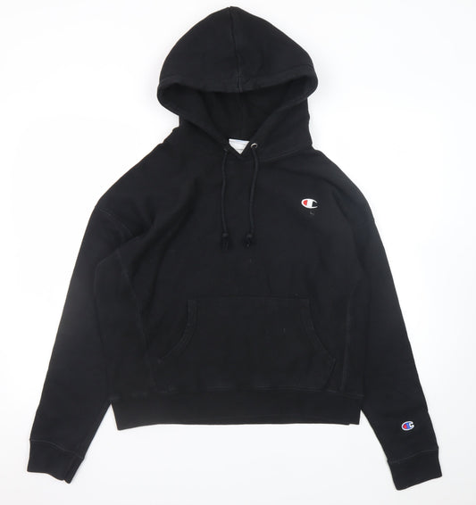 Champion Mens Black Reverse Weave Pullover Hoodie Size L
