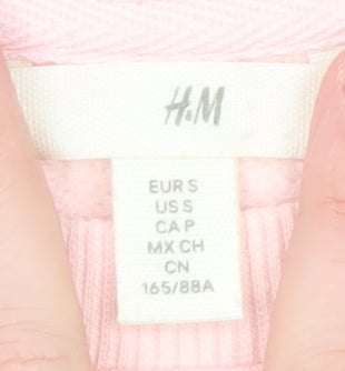 H&M Women's Pink La Poésie Paris Pullover Sweatshirt Size S