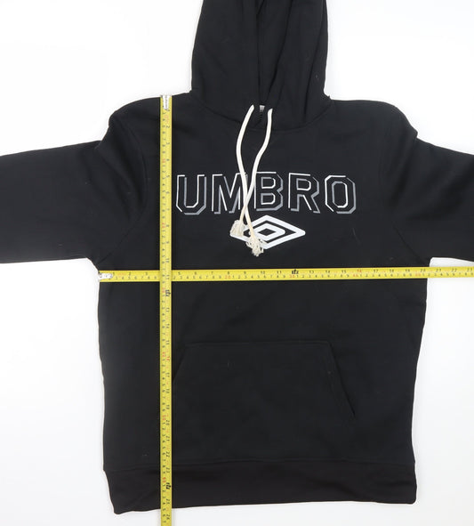 Umbro Mens Black Pullover Hoodie Small Regular Fit Sportswear