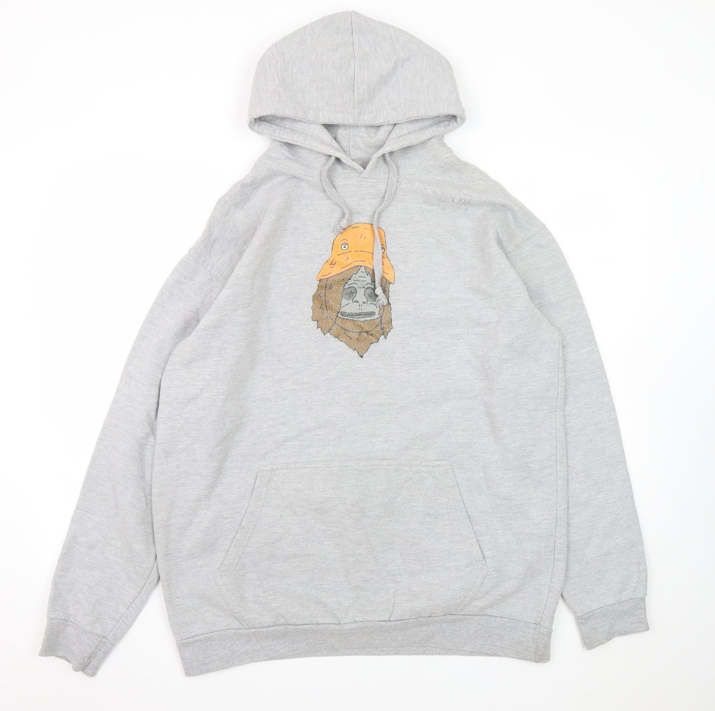 Stars & Stripes Men’s Grey XL Pullover Hoodie with Animal Graphic
