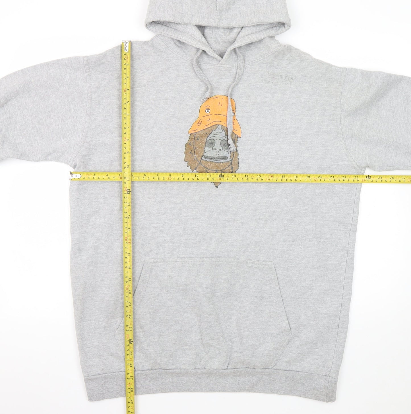 Stars & Stripes Men’s Grey XL Pullover Hoodie with Animal Graphic