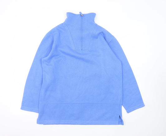 Para Womens Blue 1/4 Zip Pullover Sweatshirt Size M