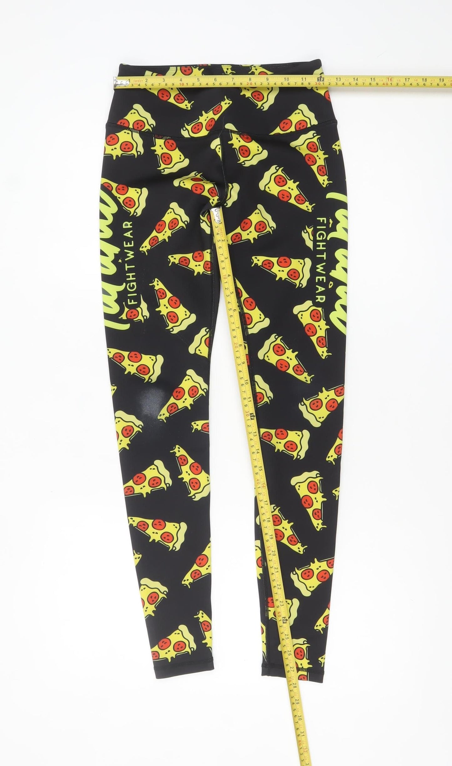 Tatami Women’s Black Pizza Print Active Leggings Size S UK8