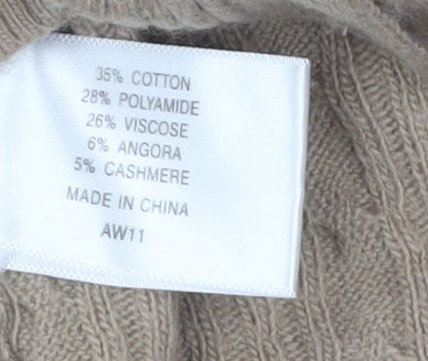 CC Women’s Beige Cable-Knit V-Neck Button Cardigan Size L