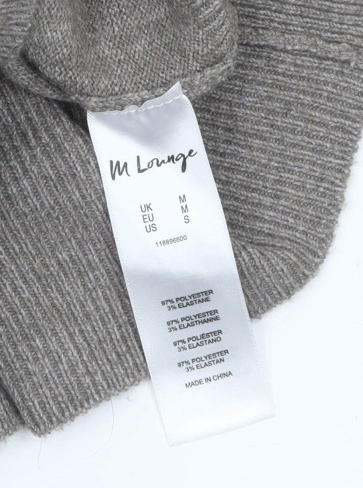 M Lounge Women Grey Midi Bodycon Knit Collared Dress M