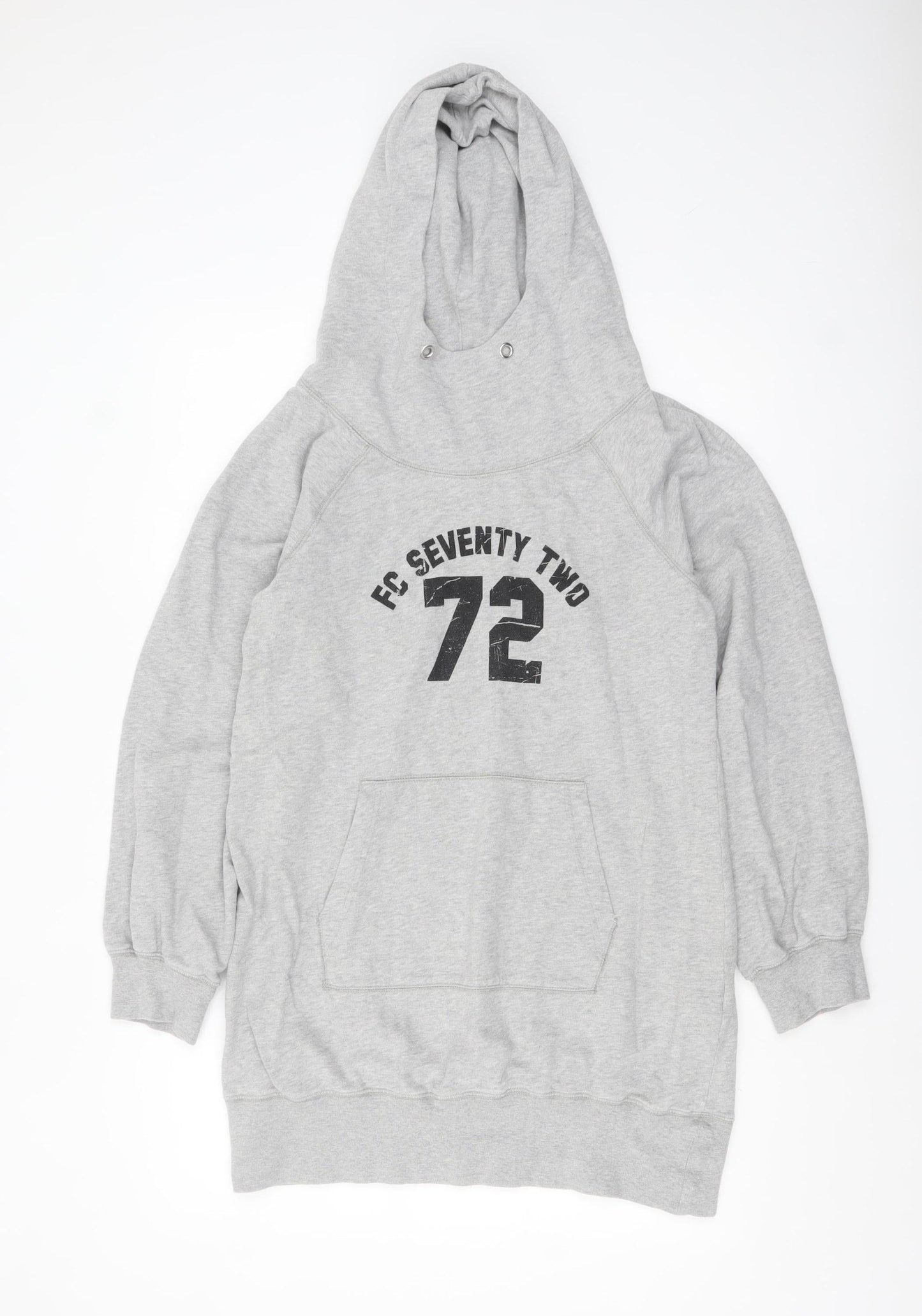 French Connection Women Grey Medium Pullover Hoodie 100% Cotton FC Seventy Two