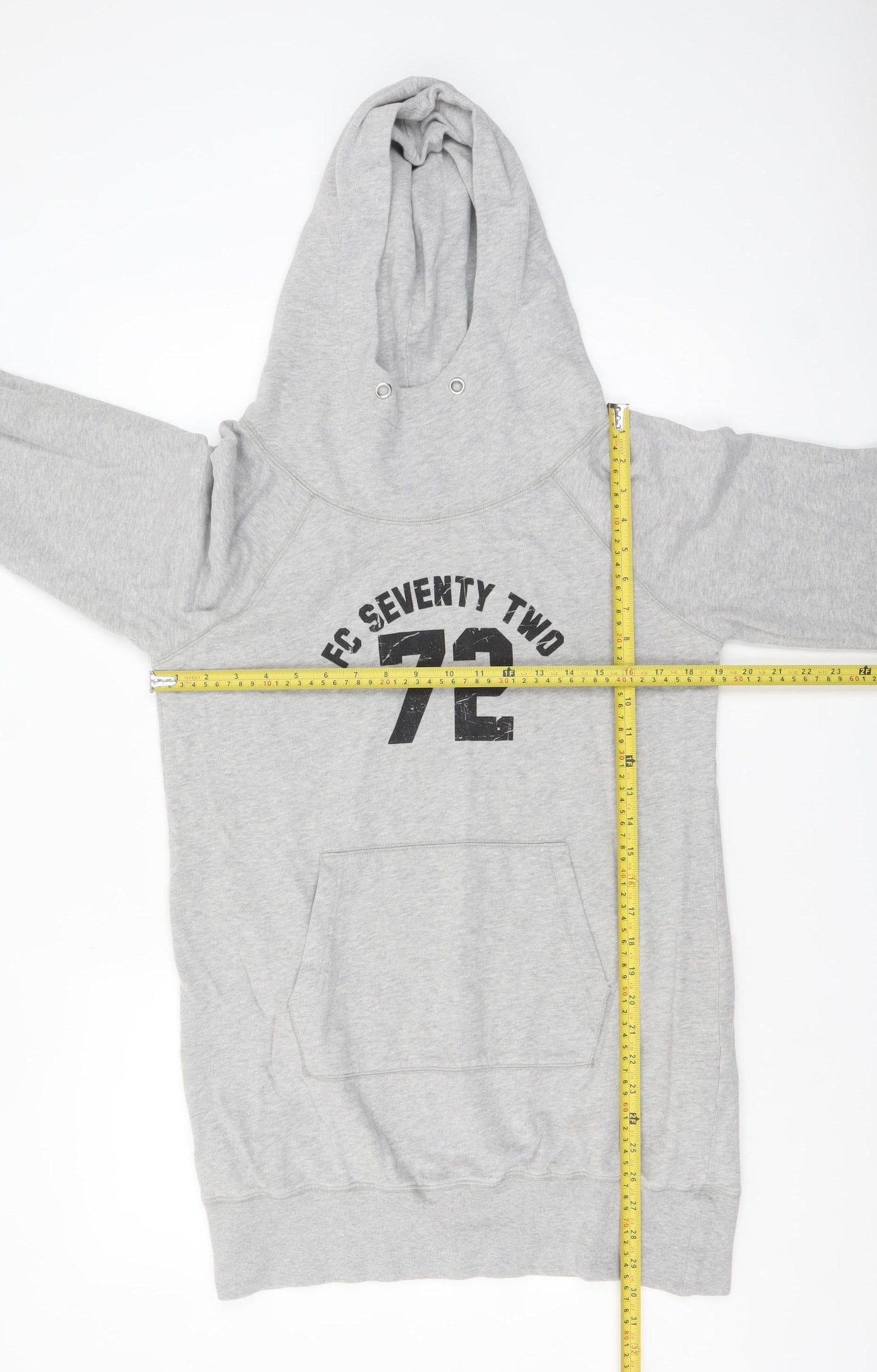 French Connection Women Grey Medium Pullover Hoodie 100% Cotton FC Seventy Two