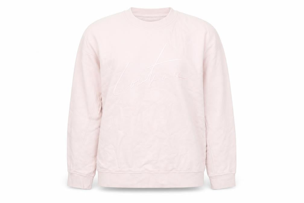 Couture Women Pink Crew Neck Cotton Pullover Sweatshirt UK S