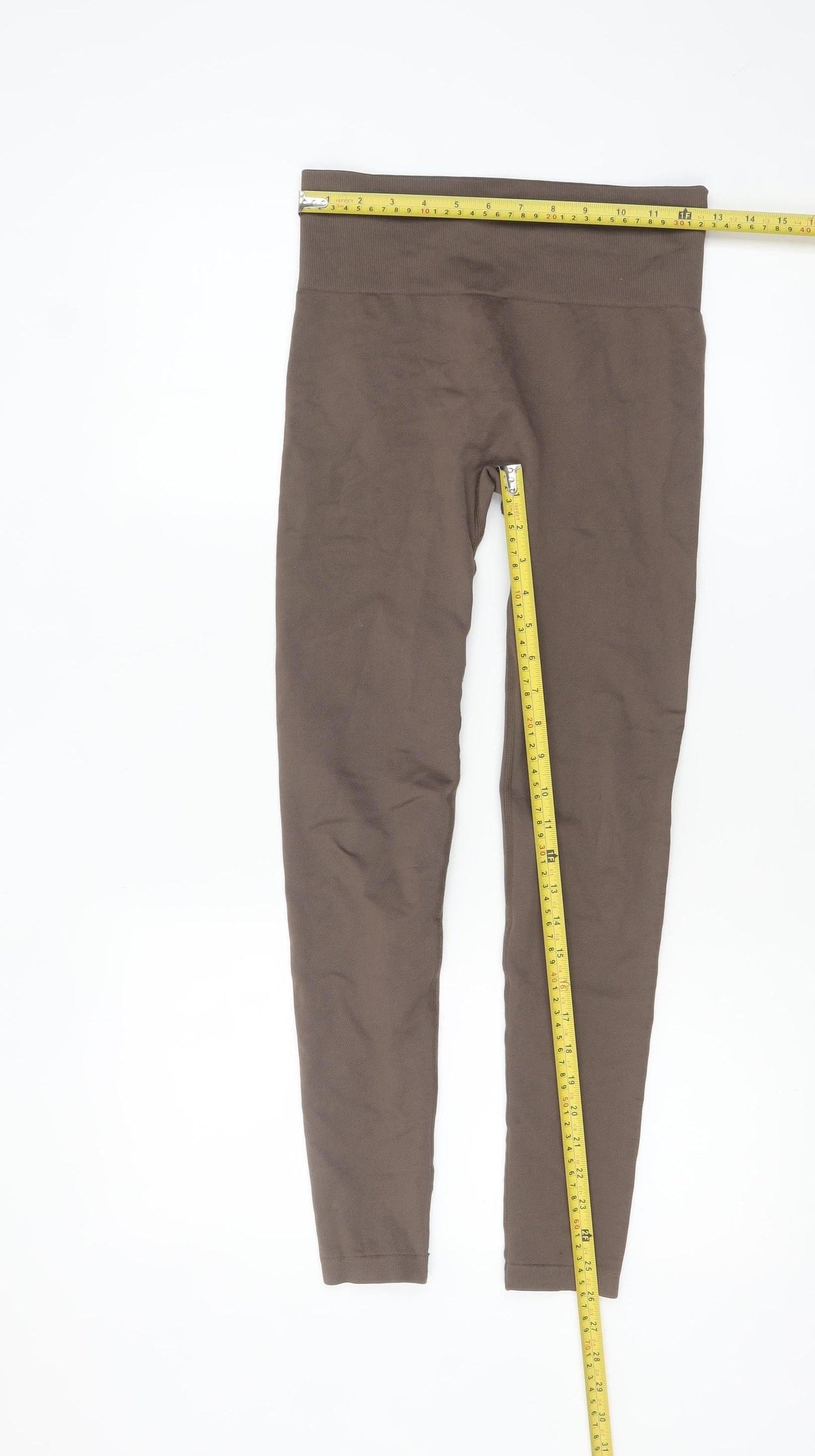PrettyLittleThing Women Brown Seamless Leggings Size S