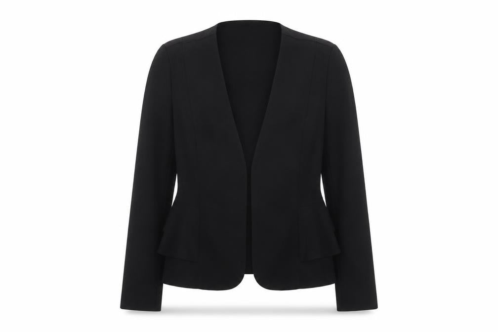 Topshop Women’s Black Peplum Suit Jacket UK 10 Polyester Cotton Blend