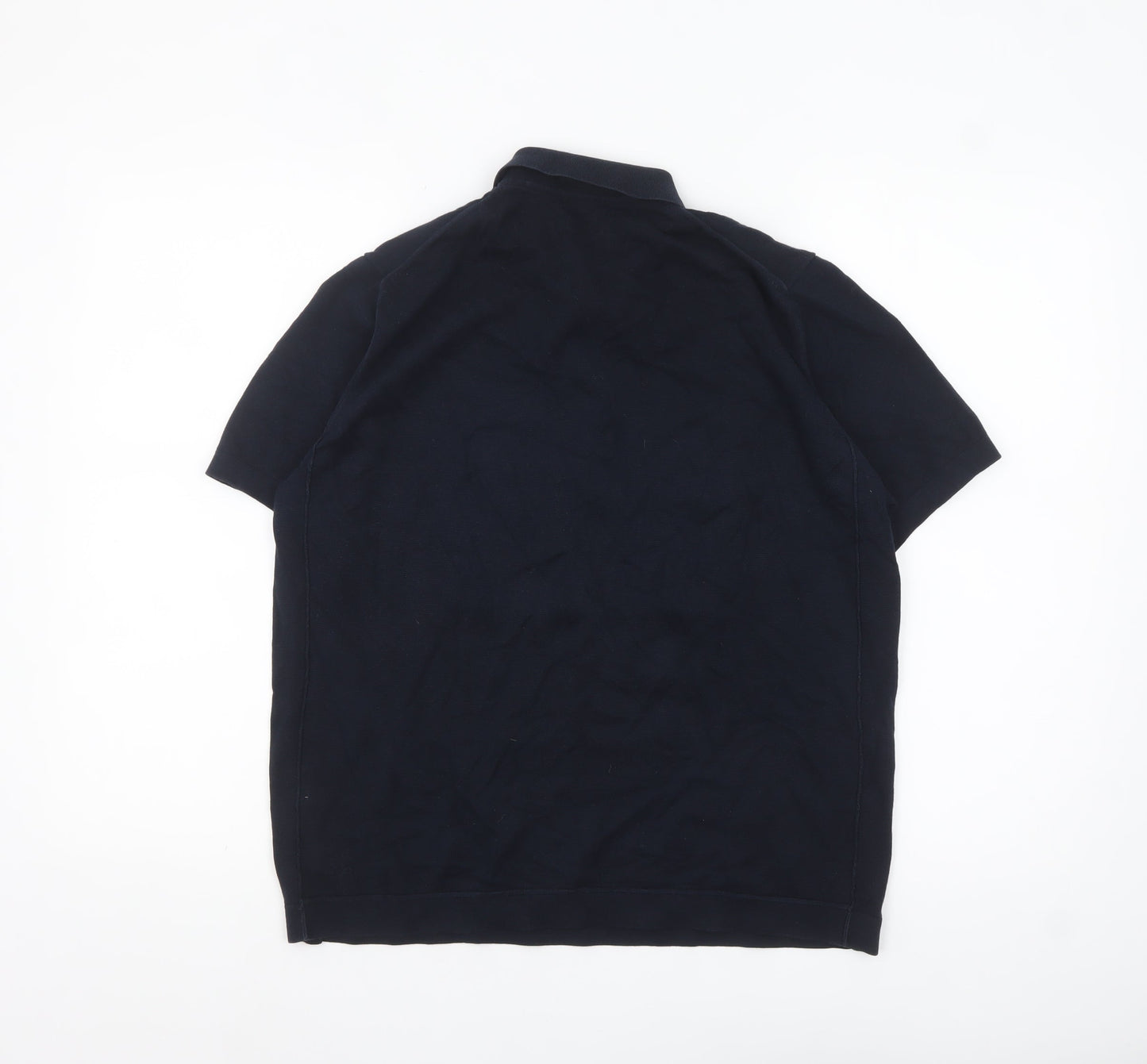 Massimo Dutti Men’s Blue Cotton Polo Shirt Size M Regular Fit