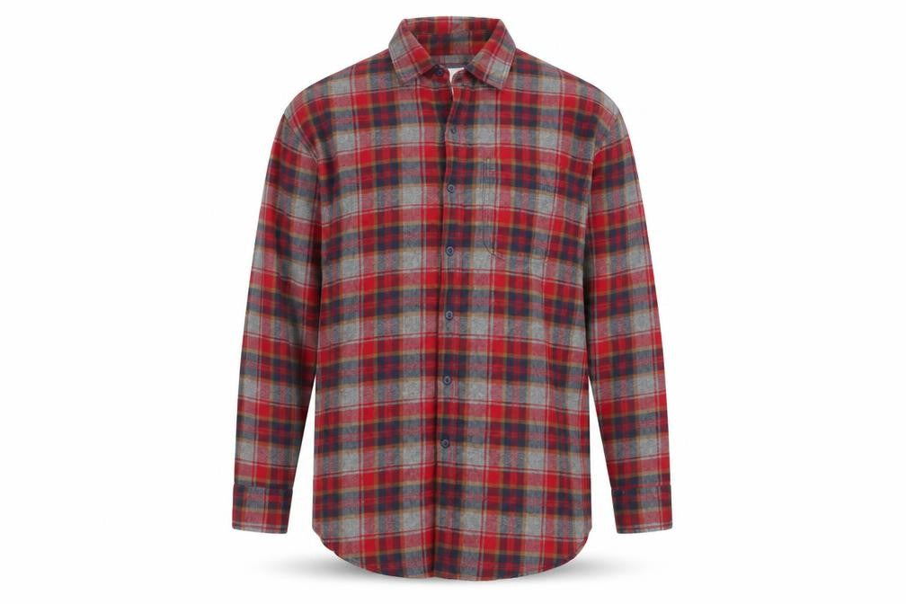 American Eagle Mens Red Plaid Flannel Button-Up Shirt M Regular