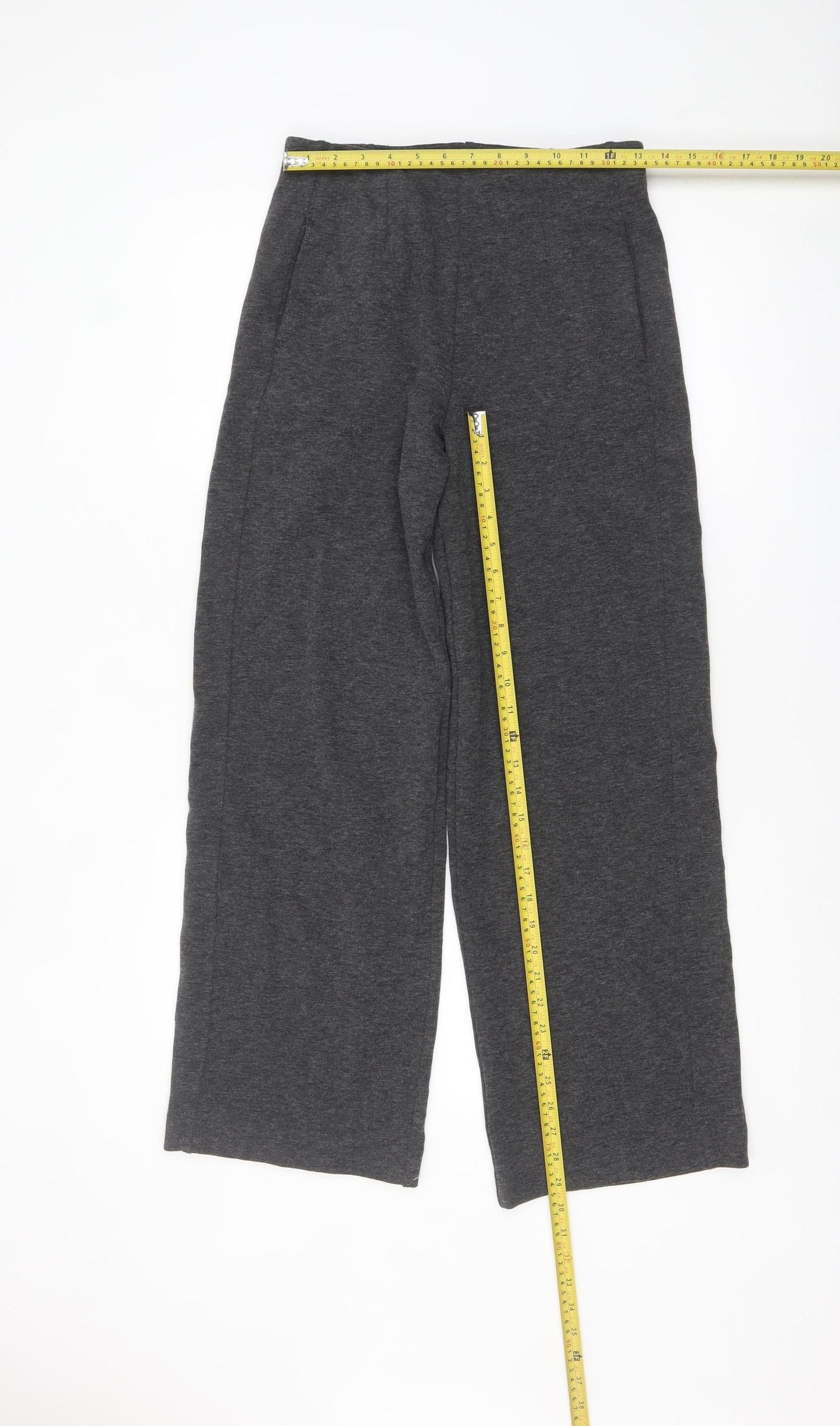 Jaeger Women’s Grey Jersey Straight Leg Trousers Size 8