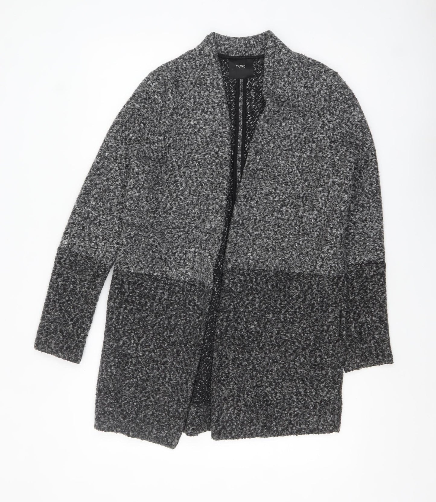 Next Women’s Grey Coatigan Size 6 Mid-Length Open Front Overcoat