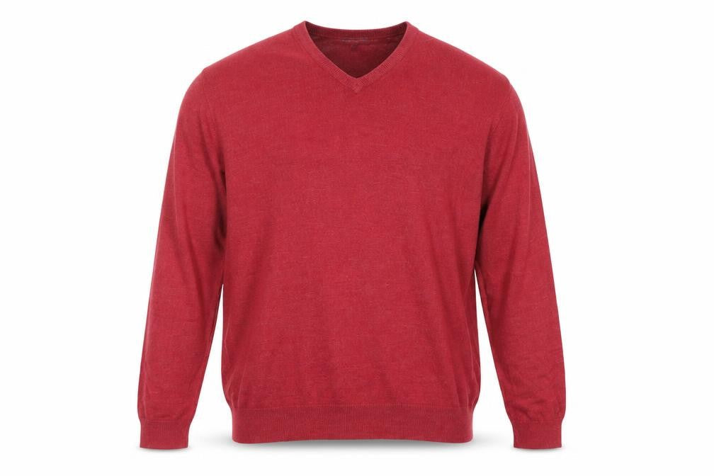 Marks & Spencer Mens Red XXL V-Neck Acrylic Jumper Classic Knitwear