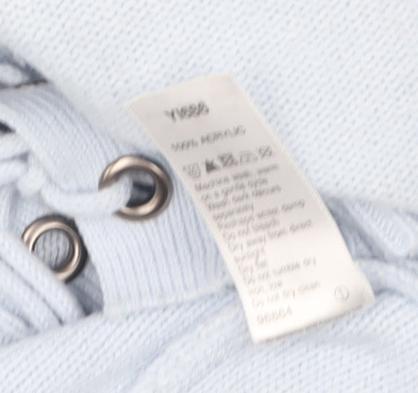 Capsule Women Blue Acrylic Crew Neck Pullover Jumper Size S