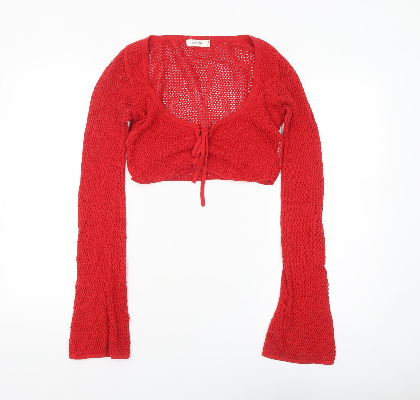 Glassons Womens Red Cotton Knit Shrug Jumper M