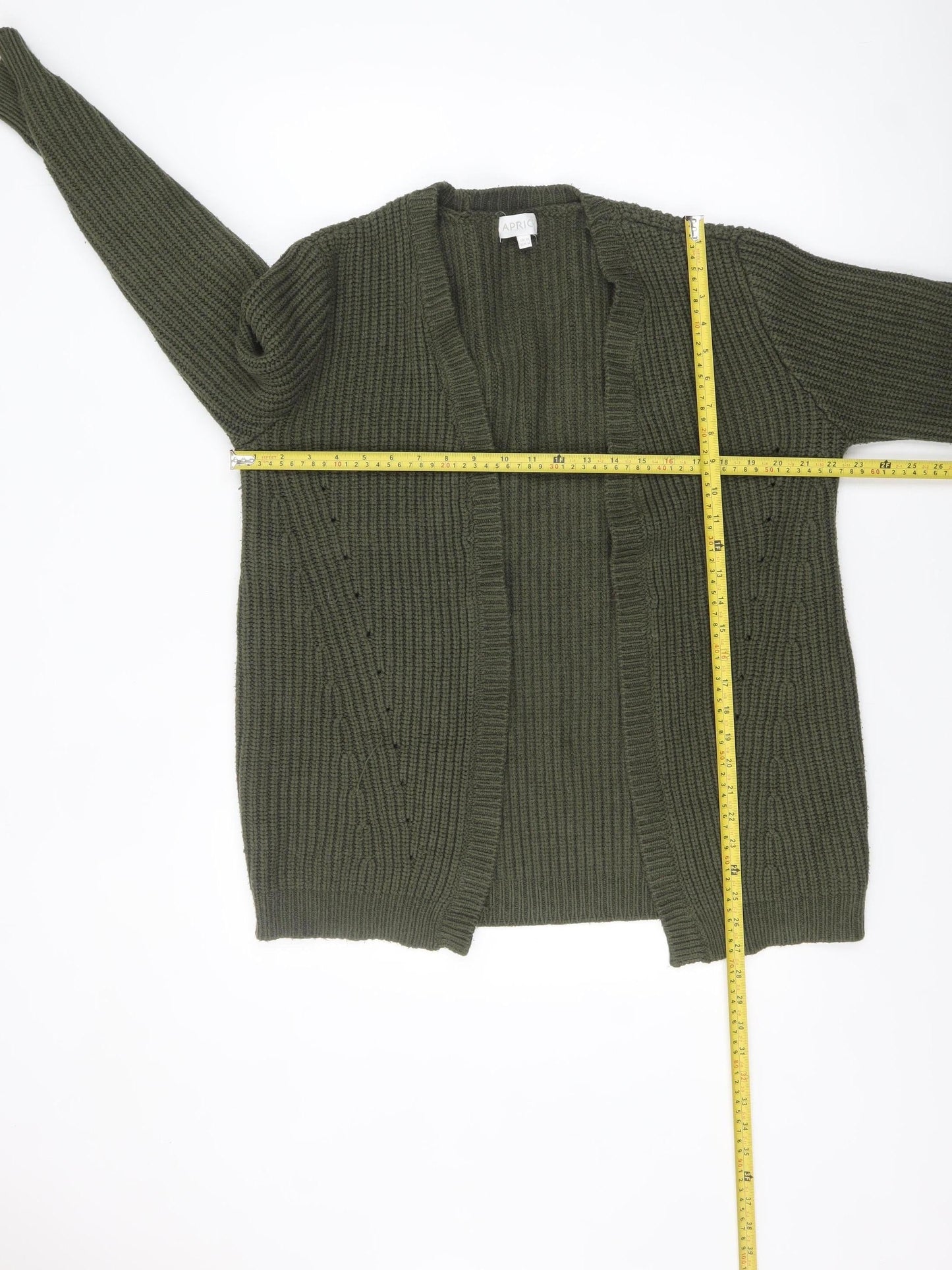 Apricot Women’s Green Long Sleeve Chunky Knit Cardigan Size 12